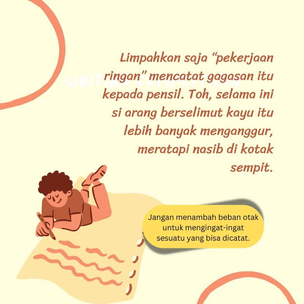mencatat ide menggunakan pensil